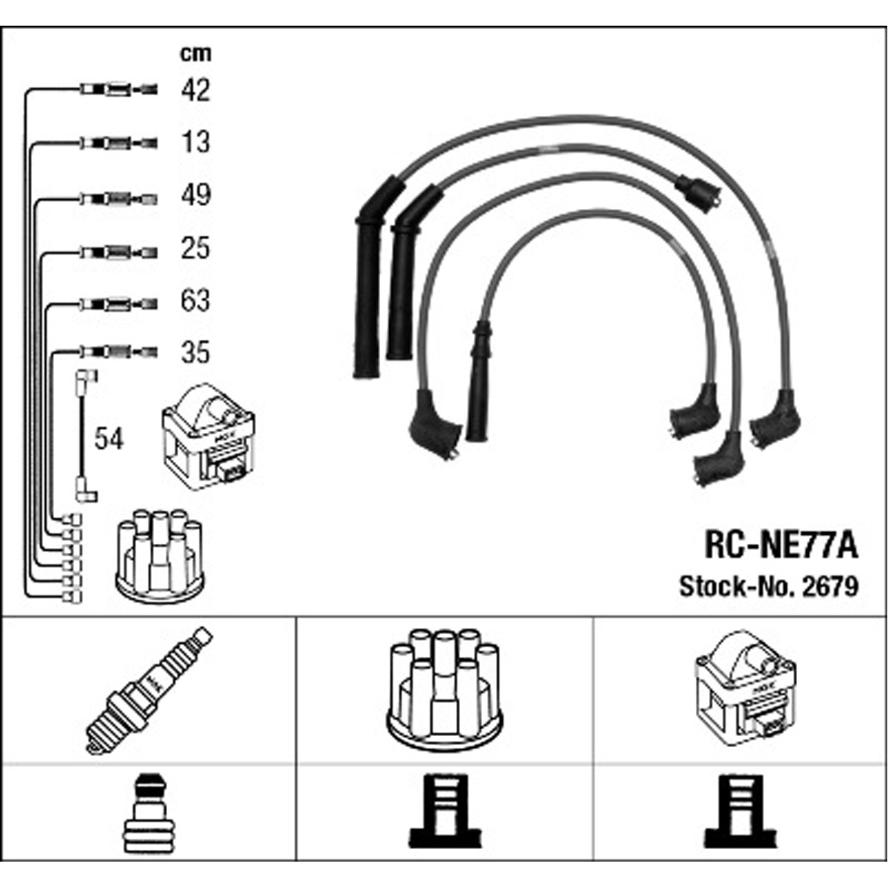 NGK 2679 RC-NE77A Zündkabelsatz Zündleitungssatz