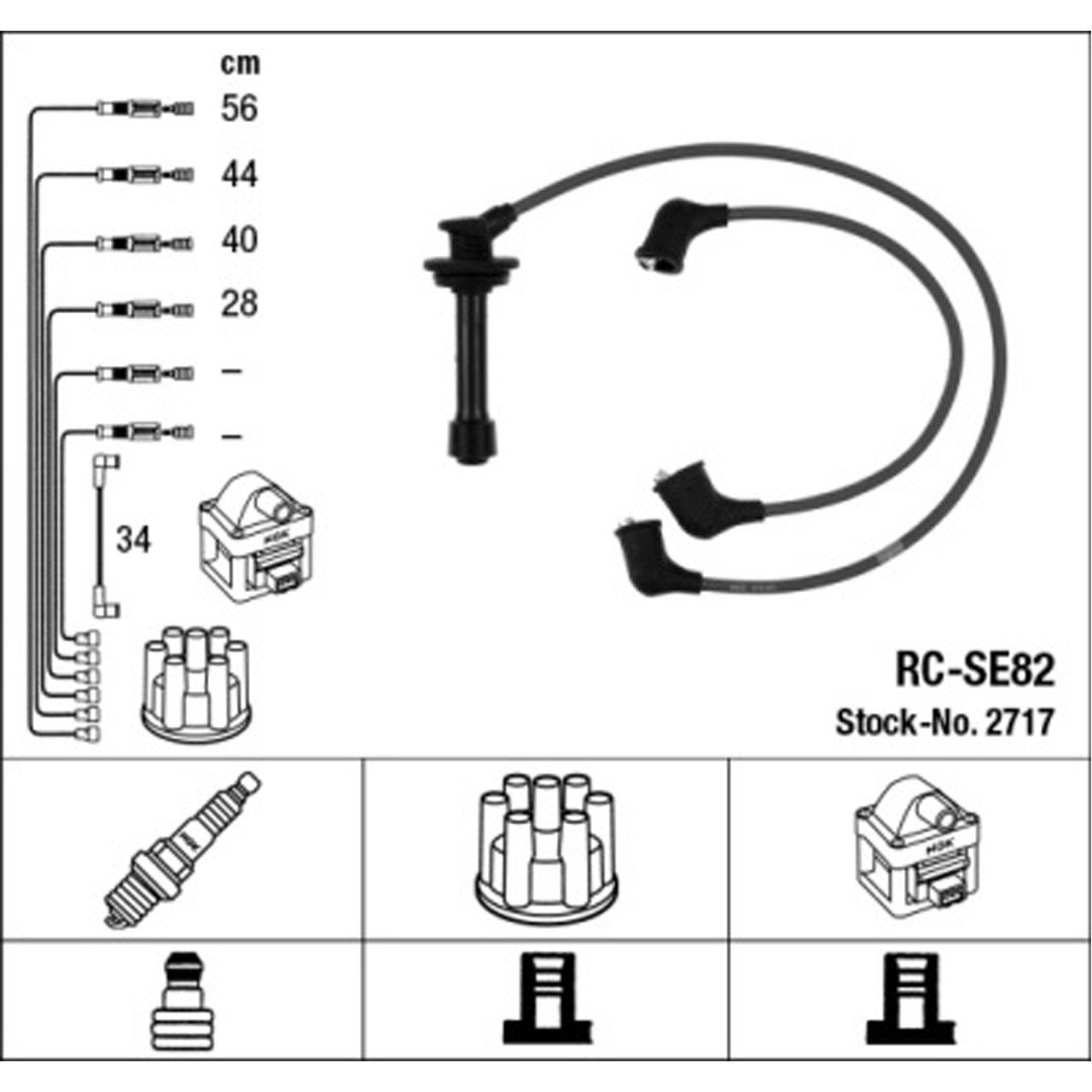 NGK 2717 RC-SE82 Zündkabelsatz Zündleitungssatz
