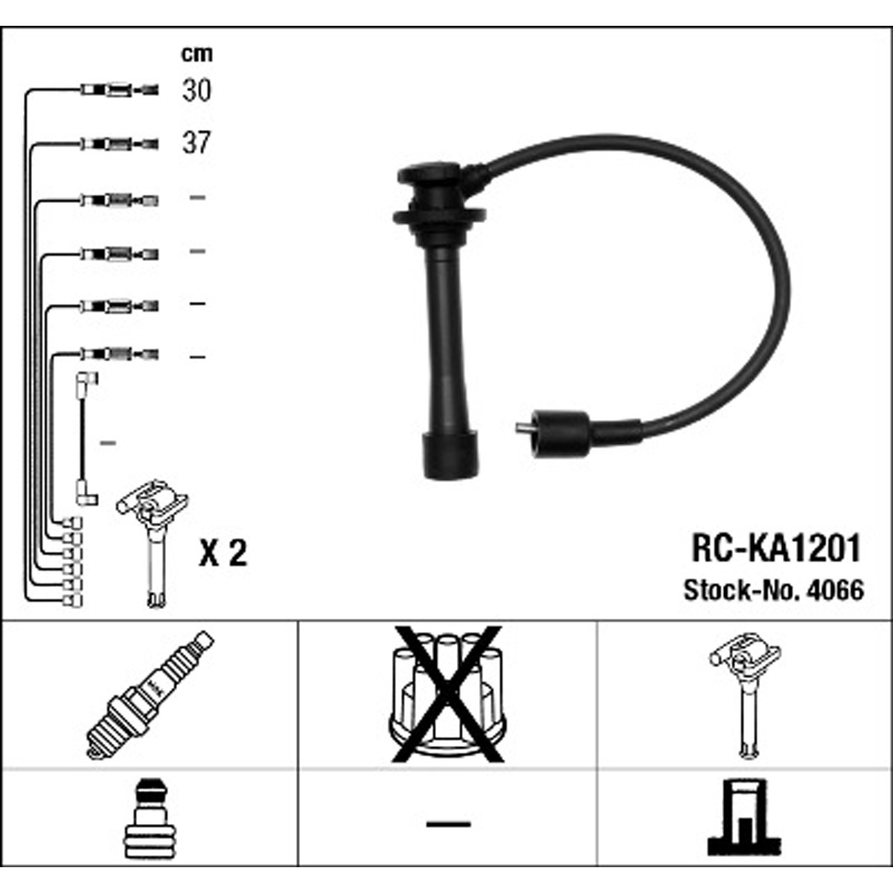 NGK 4066 RC-KA1201 Zündkabelsatz KIA Carens 1 2 Clarus Sephia Shuma 1 2 1.5/1.8i 16V