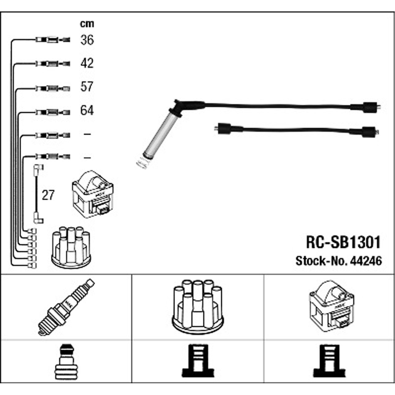 NGK 44246 RC-SB1301 Zündkabelsatz SAAB 9000 2.3 -16 CS 9-3 (YS3D) 2.0 Turbo