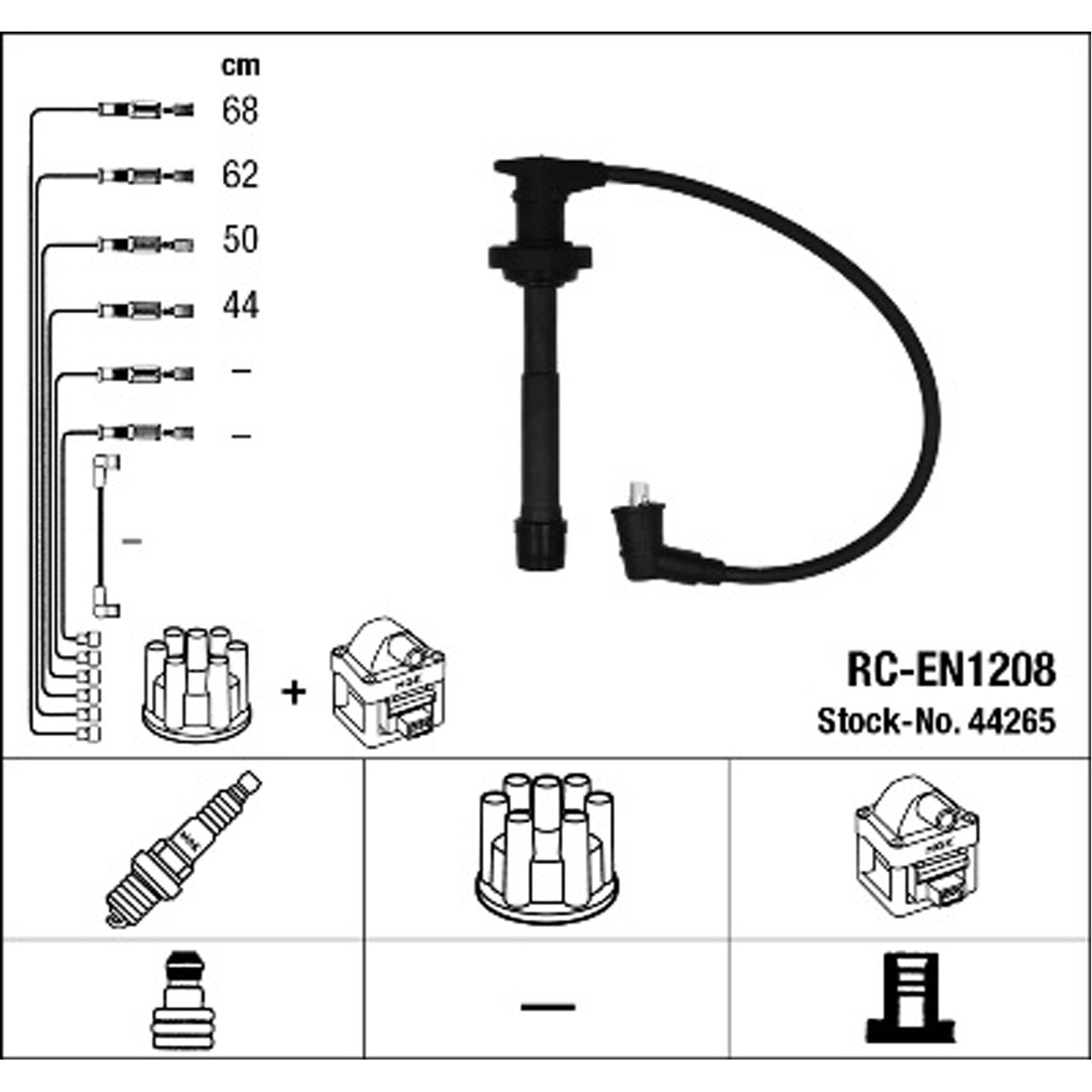 NGK 44265 RC-EN1208 Zündkabelsatz NISSAN Almera Tino (V10) 2.0 136 PS 22440-2J210