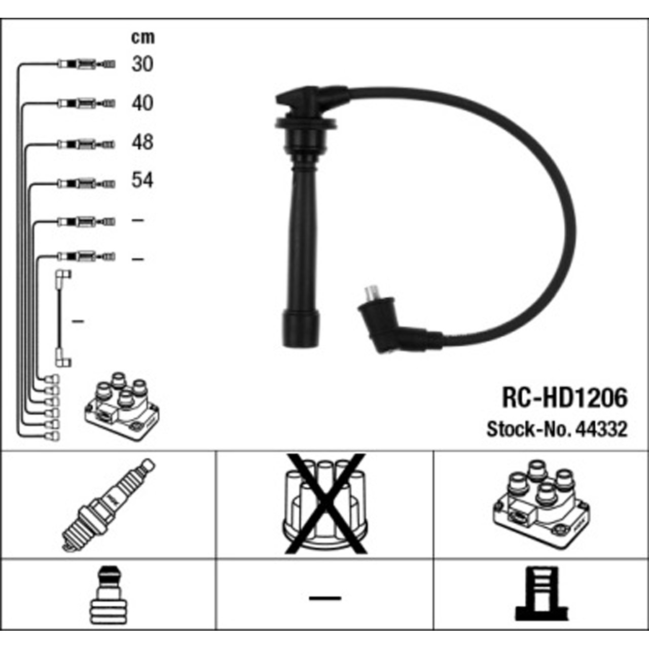 NGK 44332 RC-HD1206 Zündkabelsatz HYUNDAI Accent 1 2 3 KIA Cerato 1 Rio 2 1.4 1.6