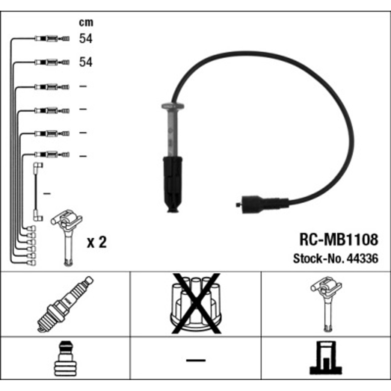 NGK 44336 RC-MB1108 Zündkabelsatz DAEWOO Korando (KJ) Musso (FJ) 2.0 16V 2.3