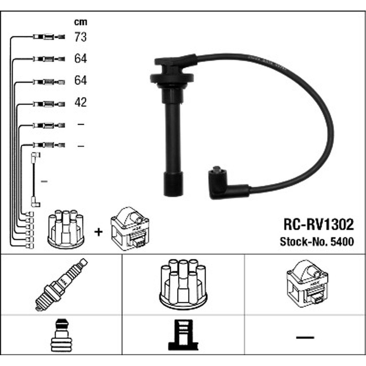 NGK 5400 RC-RV1302 Zündkabelsatz HONDA Prelude 5 (BB_) 2.2 16V 200 PS 10.1996-12.2001