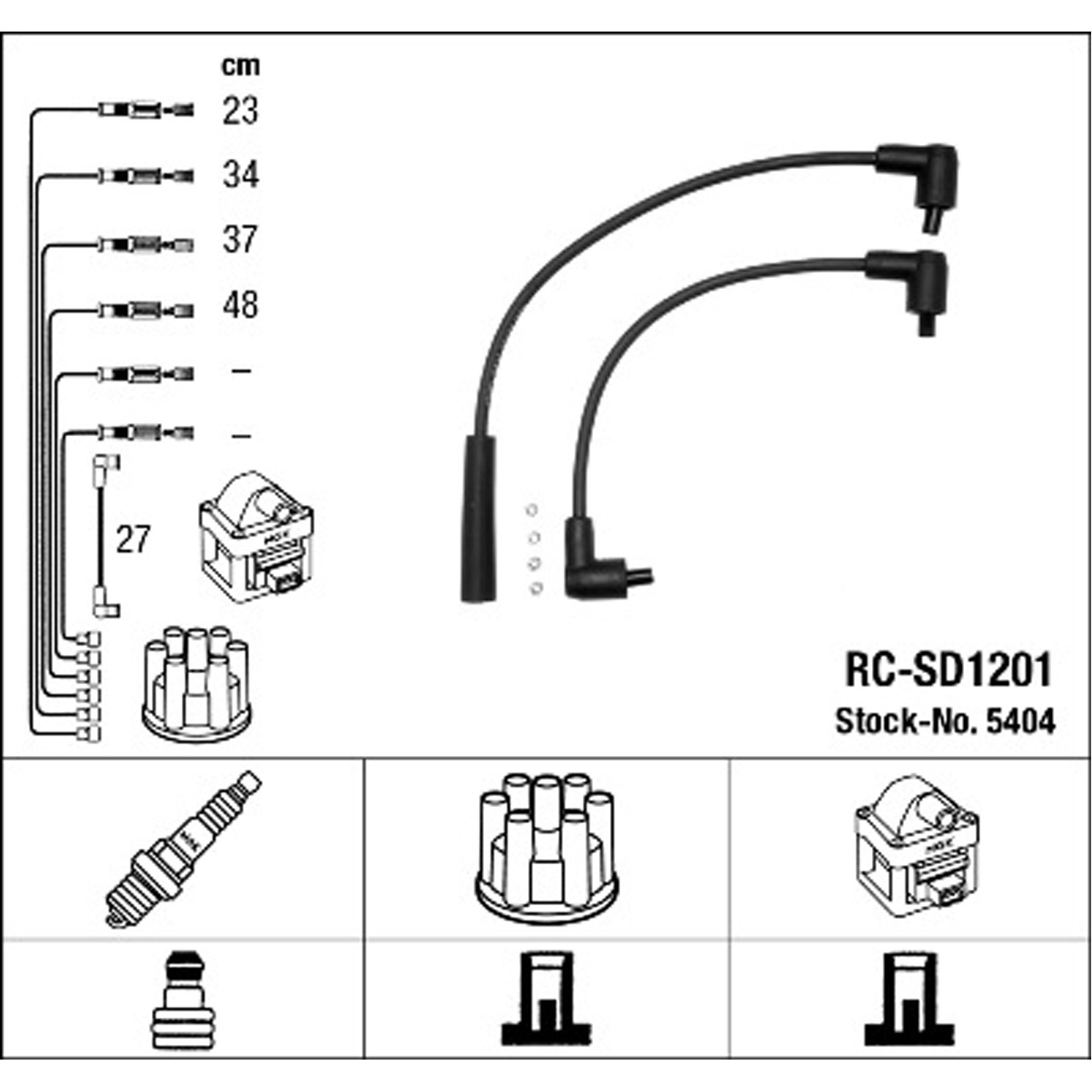 NGK 5404 RC-SD1201 Zündkabelsatz SKODA Felicia 1 2 (6U) 1.3 54/68 PS