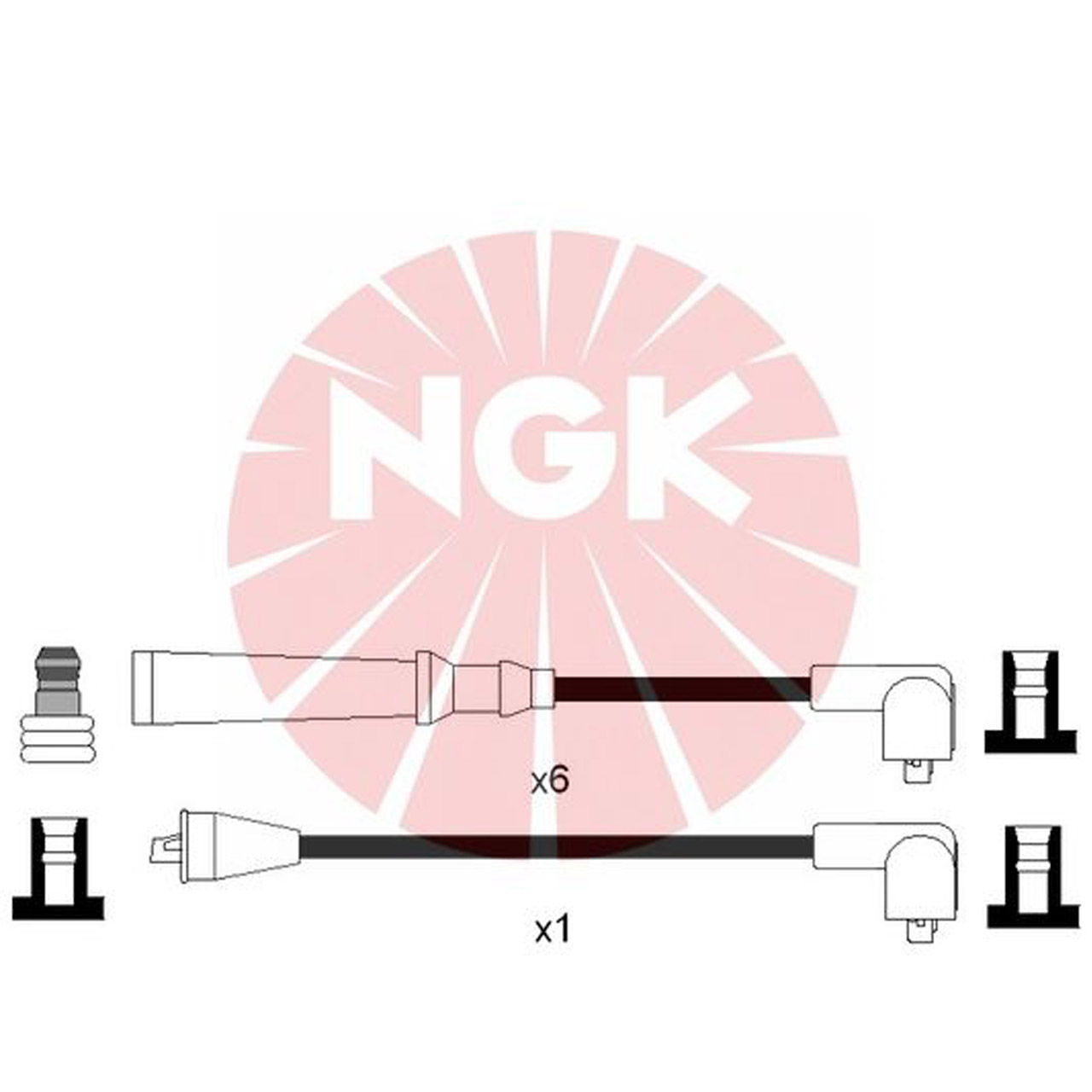 NGK 5764 RC-NE29 Zündkabelsatz NISSAN Patrol GR 4 (Y60, GR) 4.2 Cat 165 PS 22450-37J25