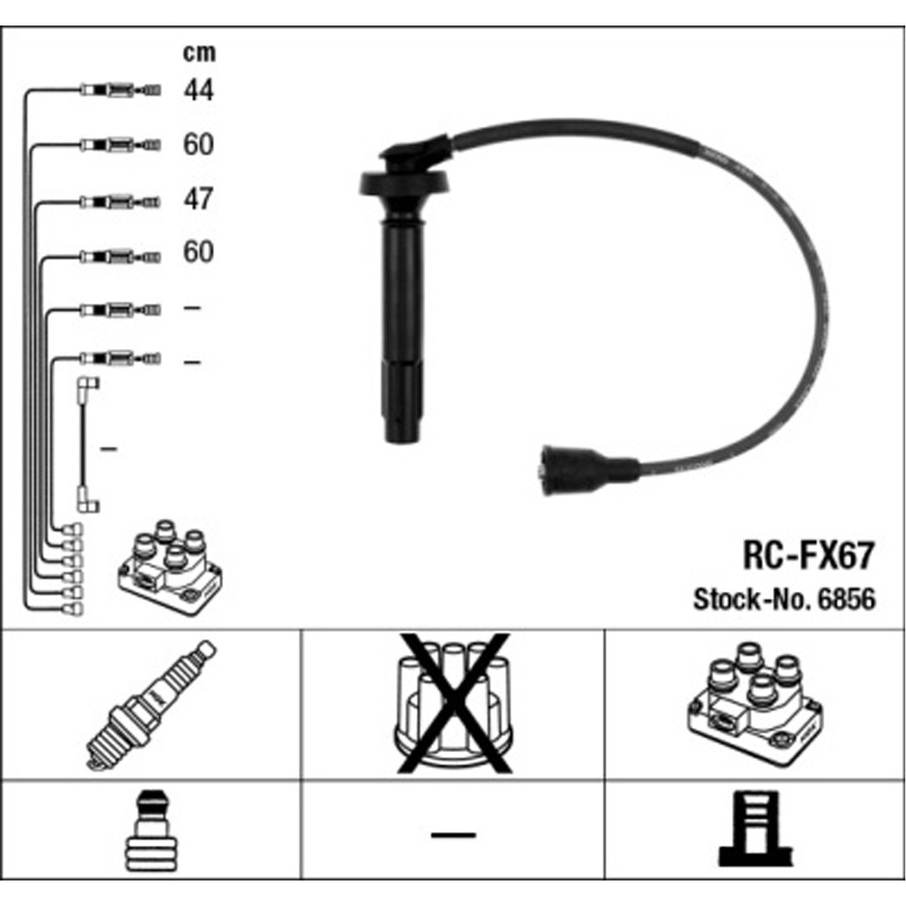 NGK 6856 RC-FX67 Zündkabelsatz SUBARU Forester SF SG Impreza Legacy 3 4 1.6 2.0