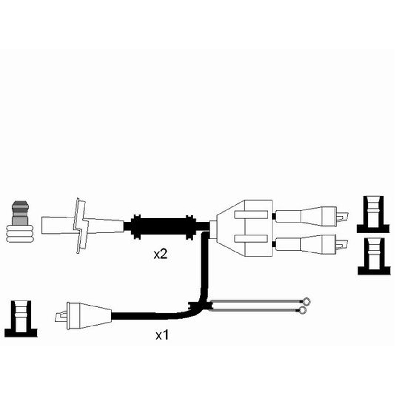 NGK 6969 RC-FT1204 Zündkabelsatz FIAT 126 (126_) 600 500 (111_, 101_, 110_) 0.6