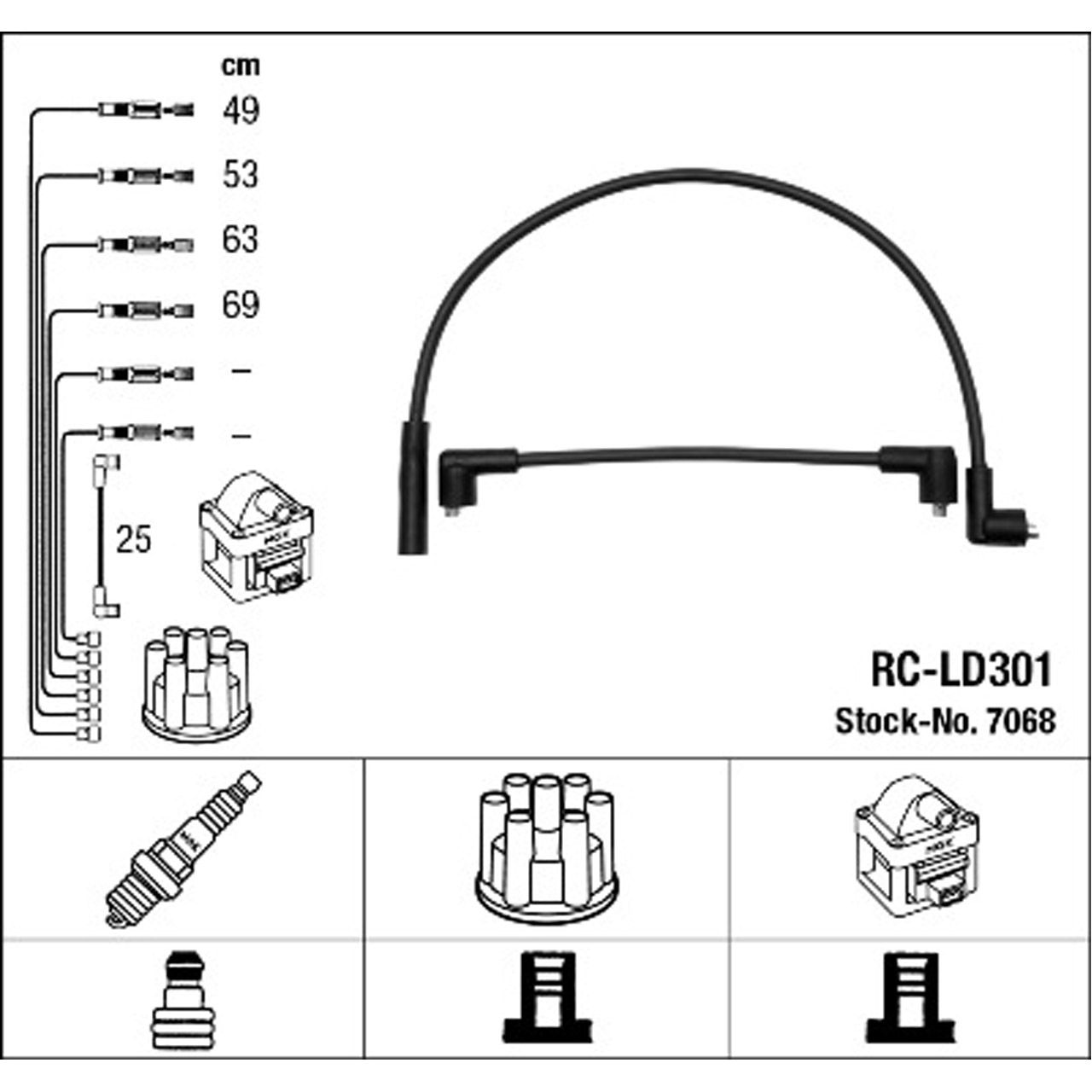 NGK 7068 RC-LD301 Zündkabelsatz LADA Nova (2104 2105) S 1500 Samara