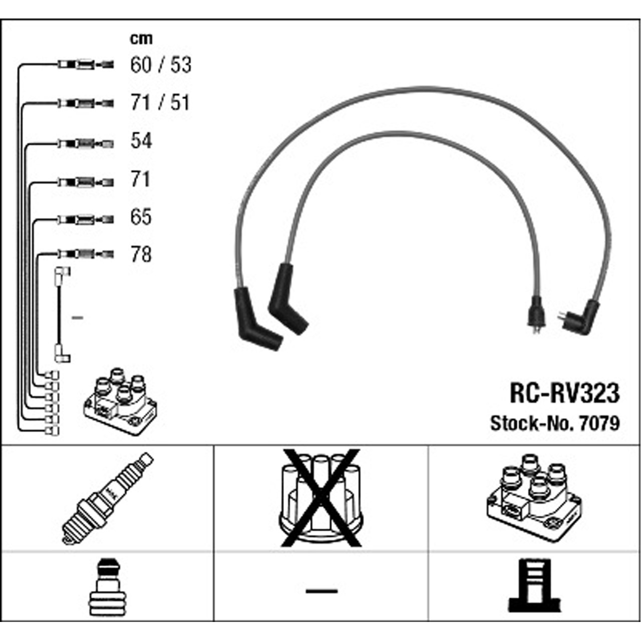 NGK 7079 RC-RV323 Zündkabelsatz Zündleitungssatz