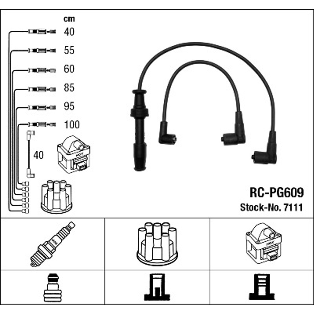 NGK 7111 RC-PG609 Zündkabelsatz Zündleitungssatz