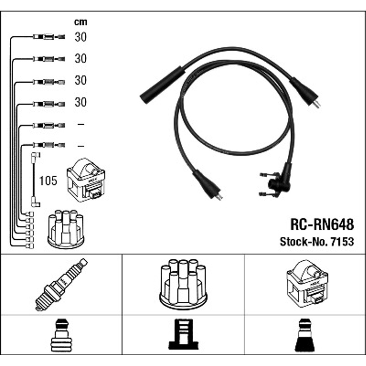 NGK 7153 RC-RN648 Zündkabelsatz Zündleitungssatz