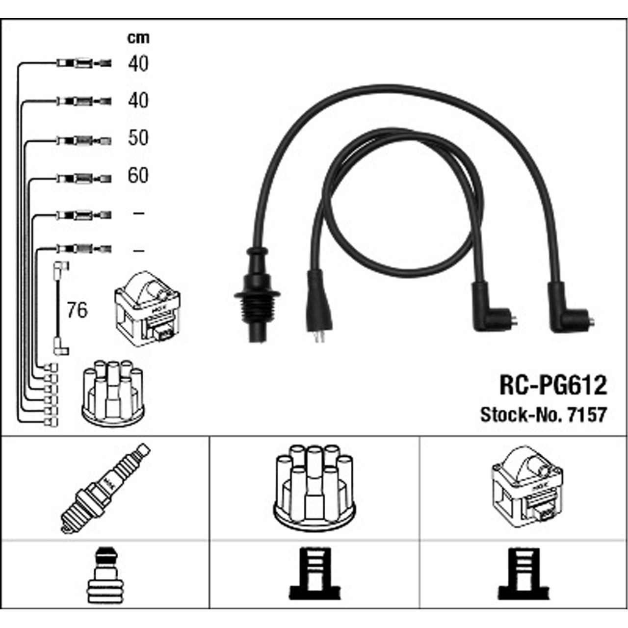 NGK 7157 RC-PG612 Zündkabelsatz Zündleitungssatz