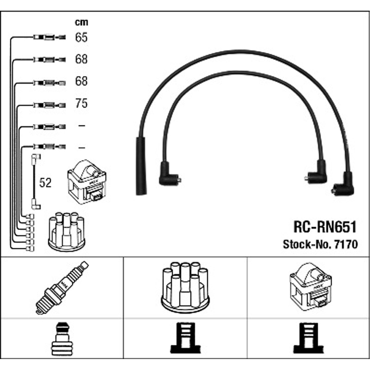 NGK 7170 RC-RN651 Zündkabelsatz Zündleitungssatz
