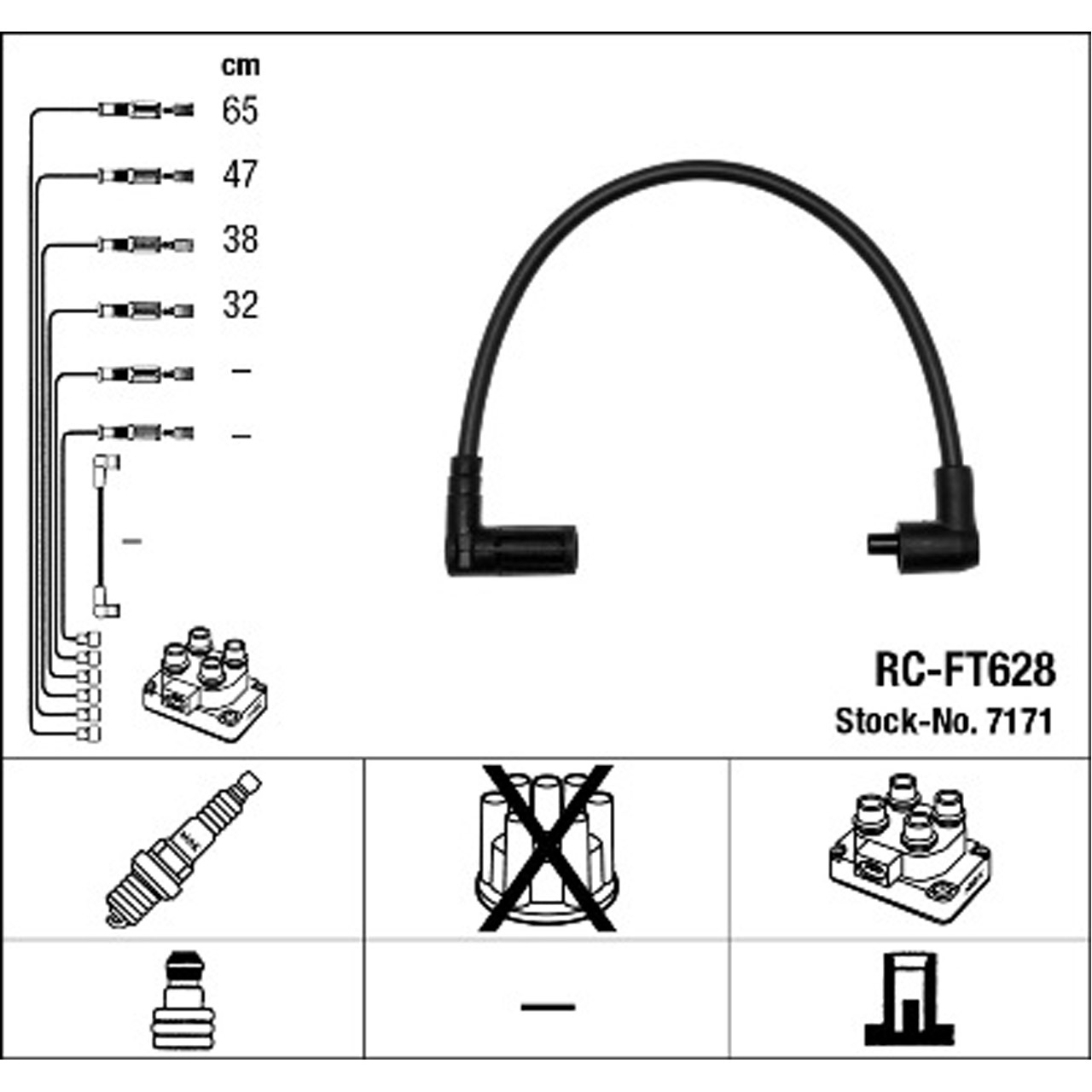 NGK 7171 RC-FT628 Zündkabelsatz Zündleitungssatz
