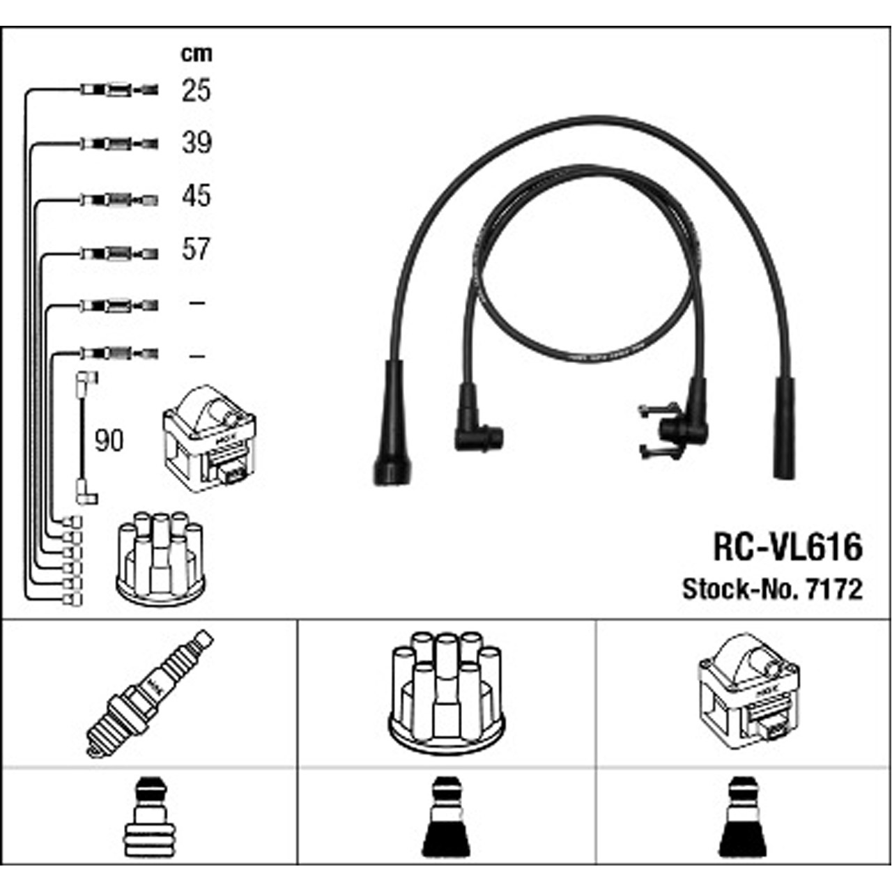 NGK 7172 RC-VL616 Zündkabelsatz Zündleitungssatz