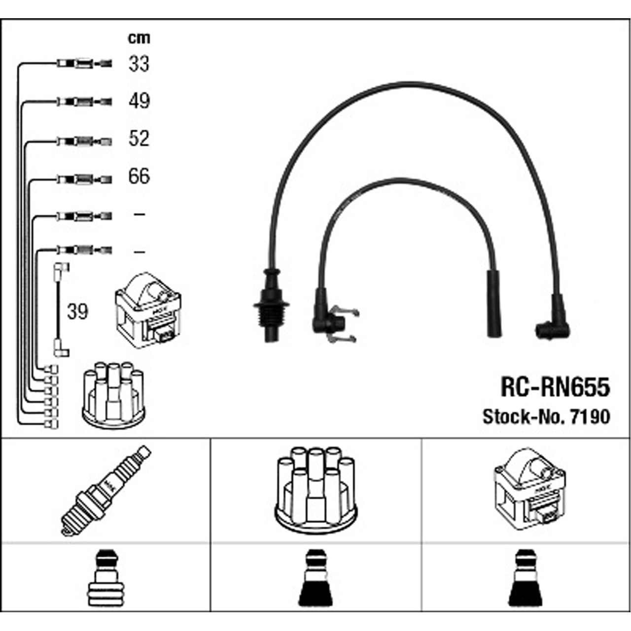 NGK 7190 RC-RN655 Zündkabelsatz Zündleitungssatz