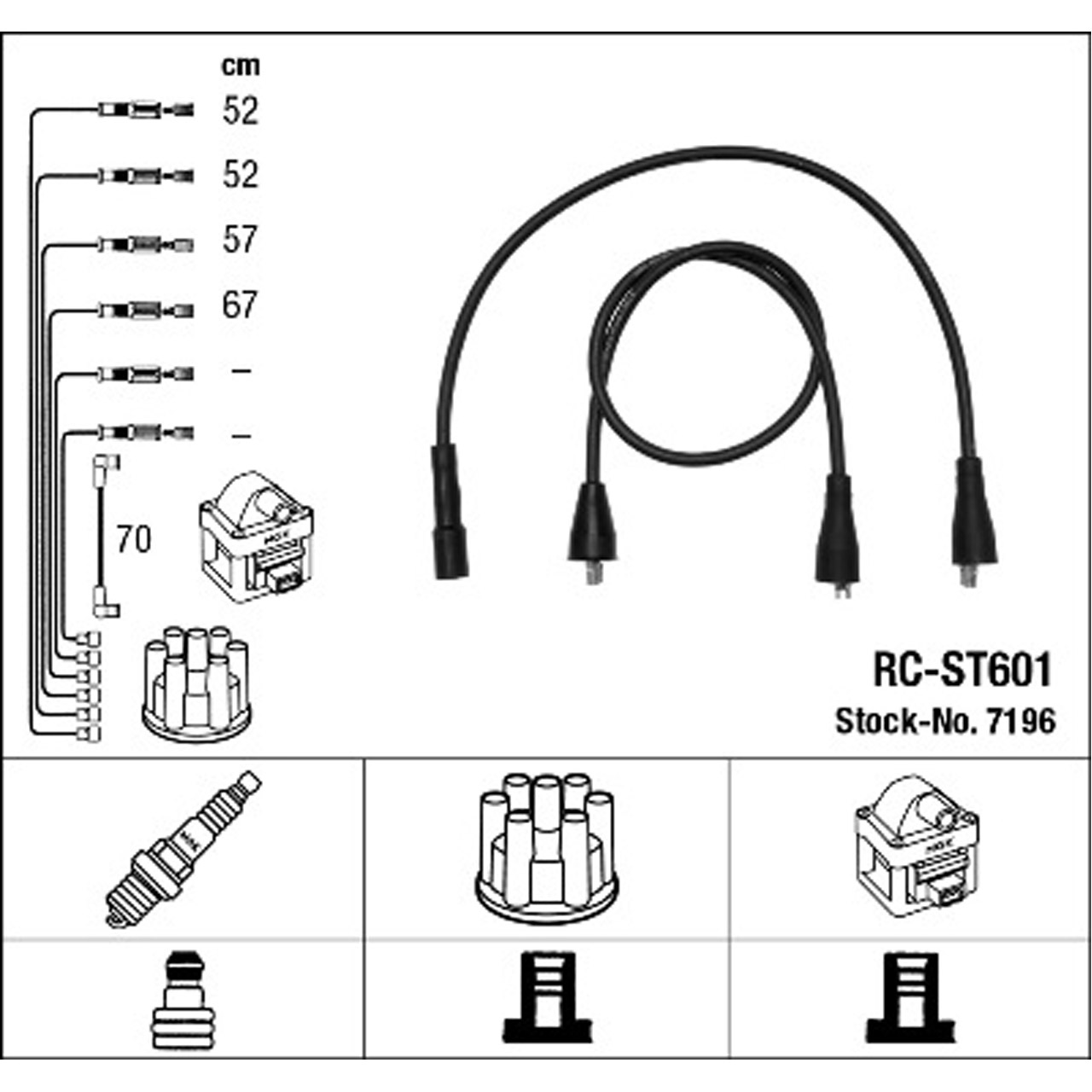 NGK 7196 RC-ST601 Zündkabelsatz Zündleitungssatz