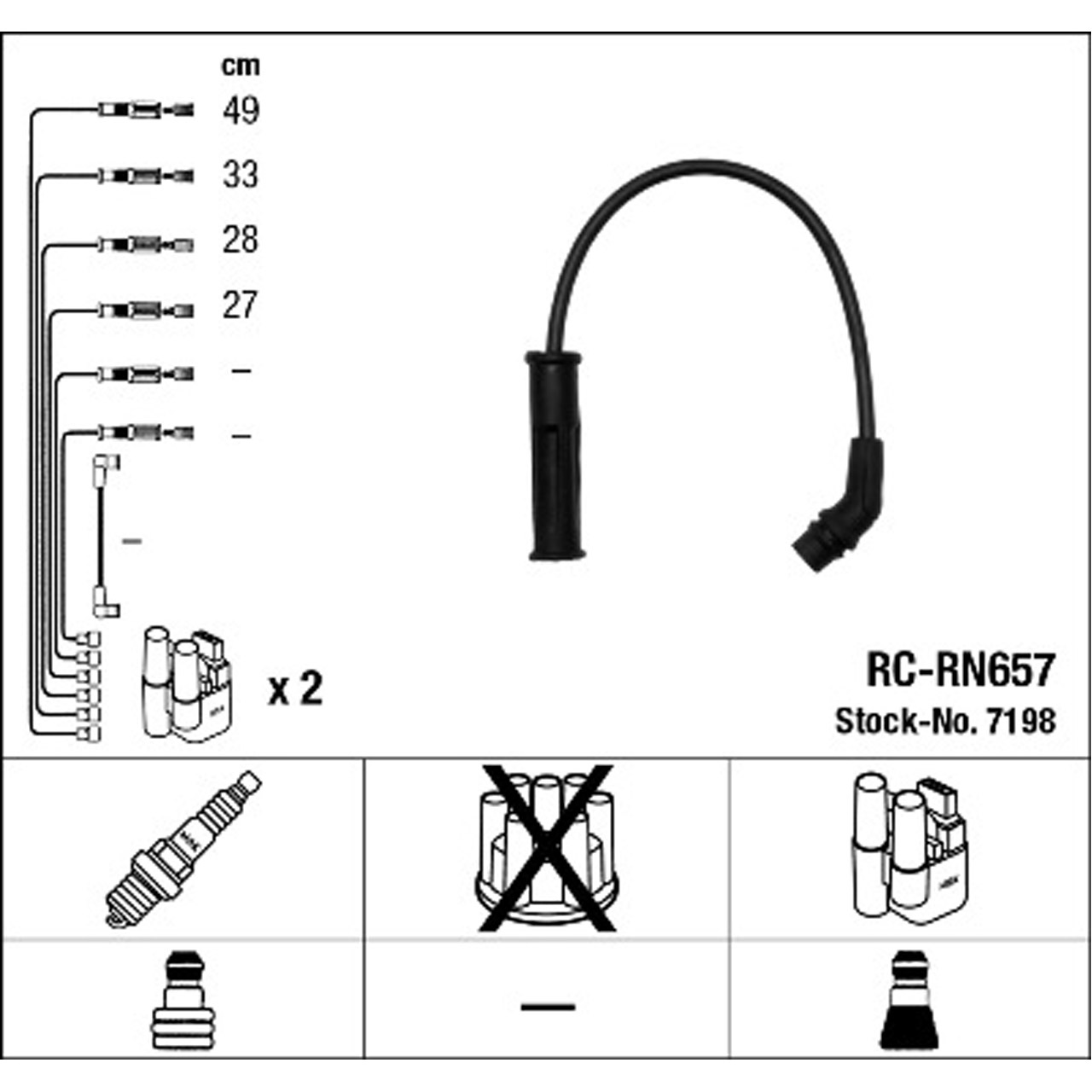 NGK 7198 RC-RN657 Zündkabelsatz Zündleitungssatz