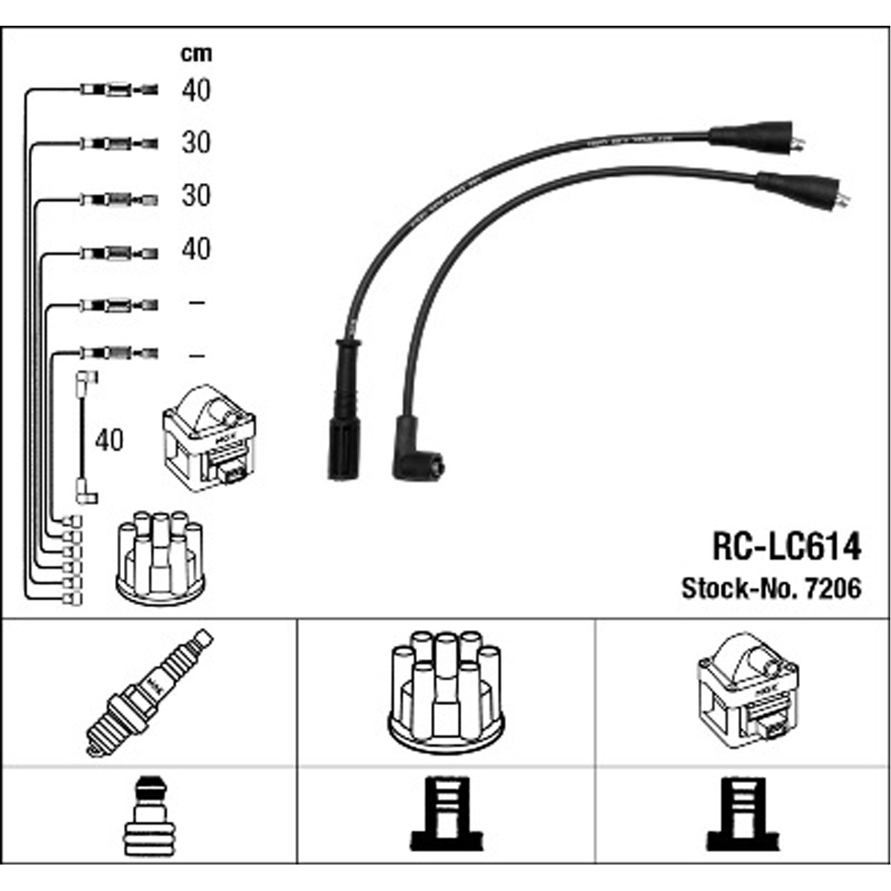 NGK 7206 RC-LC614 Zündkabelsatz Zündleitungssatz