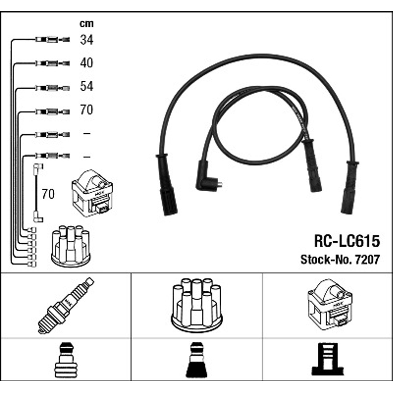 NGK 7207 RC-LC615 Zündkabelsatz Zündleitungssatz