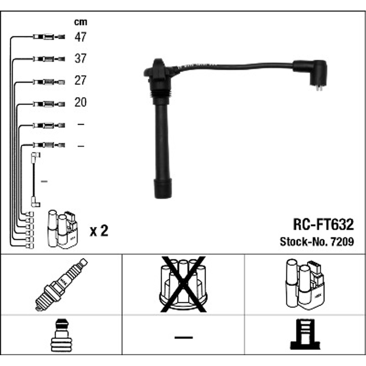 NGK 7209 RC-FT632 Zündkabelsatz Zündleitungssatz