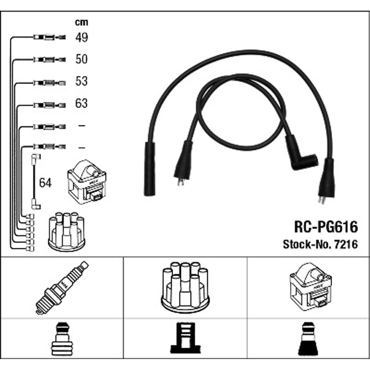 NGK 7216 RC-PG616 Zündkabelsatz Zündleitungssatz