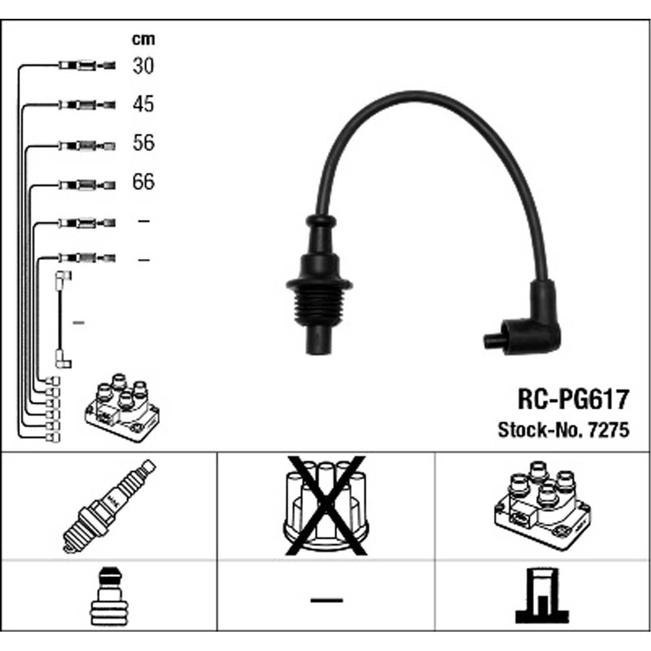 NGK 7275 RC-PG617 Zündkabelsatz Zündleitungssatz