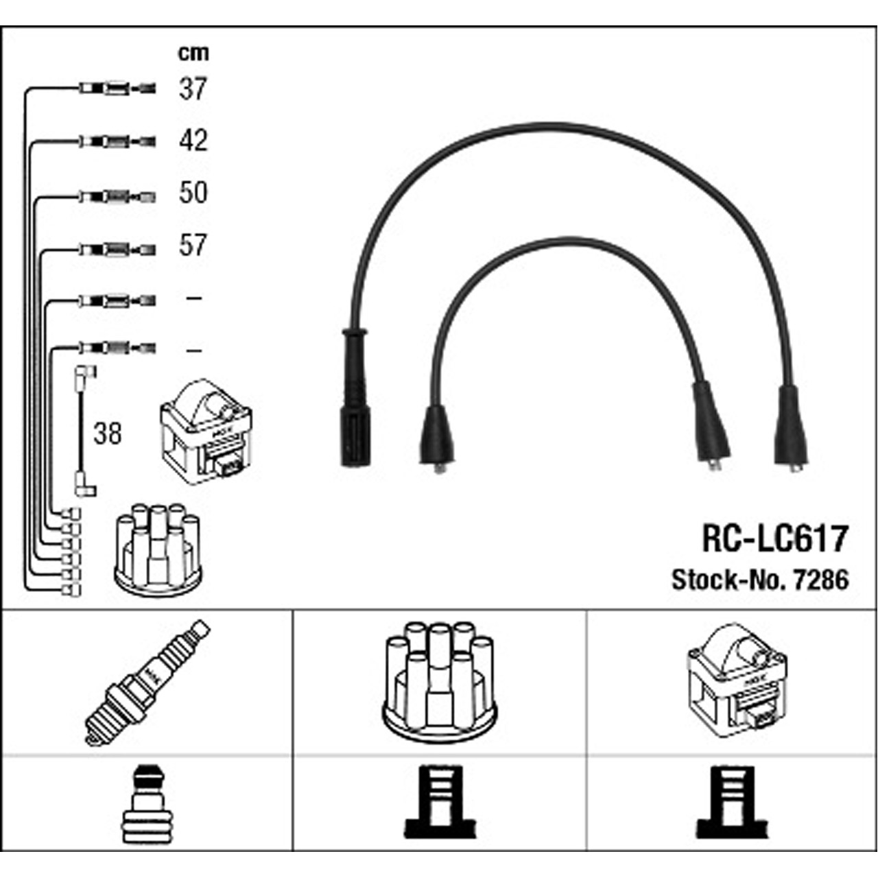 NGK 7286 RC-LC617 Zündkabelsatz Zündleitungssatz