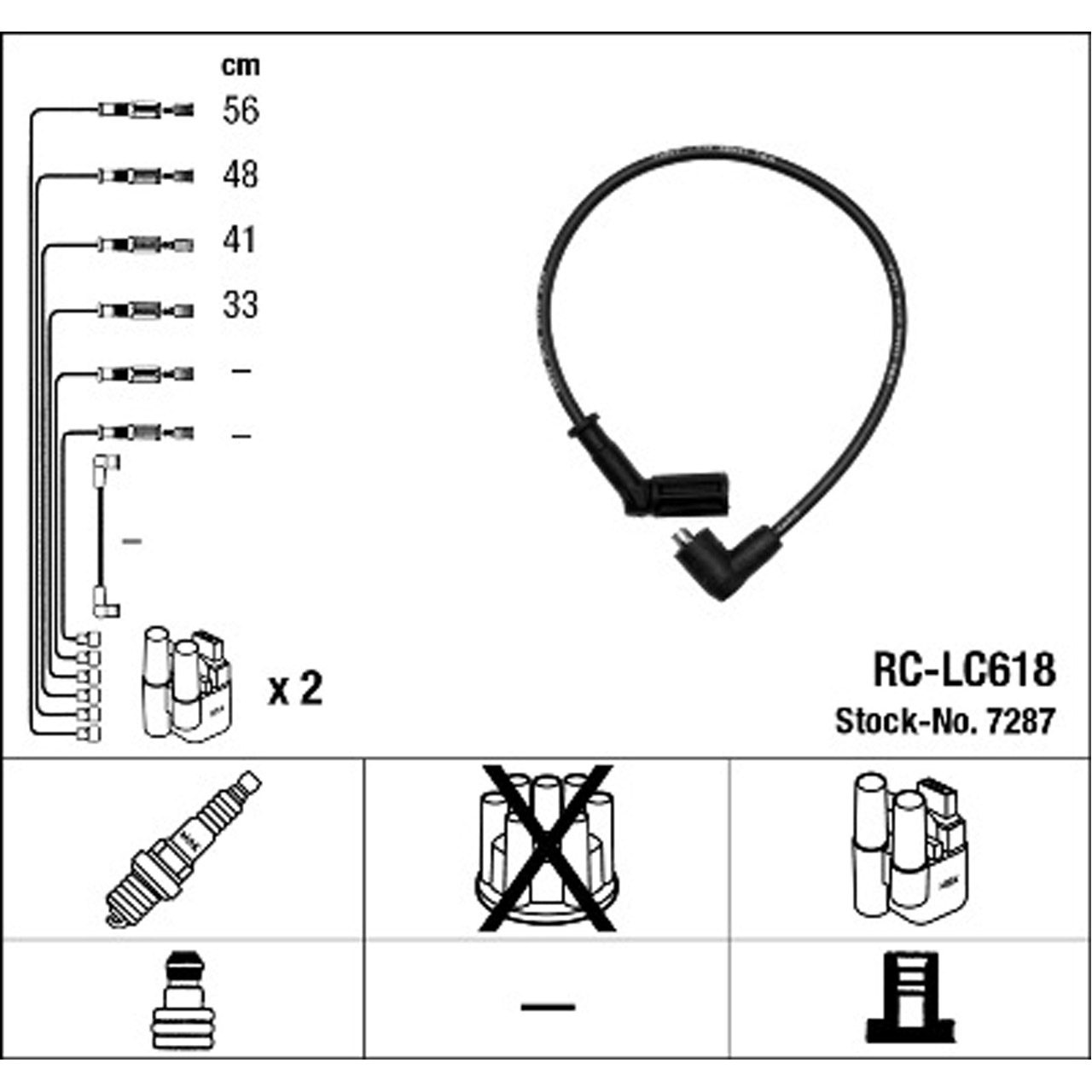 NGK 7287 RC-LC618 Zündkabelsatz Zündleitungssatz