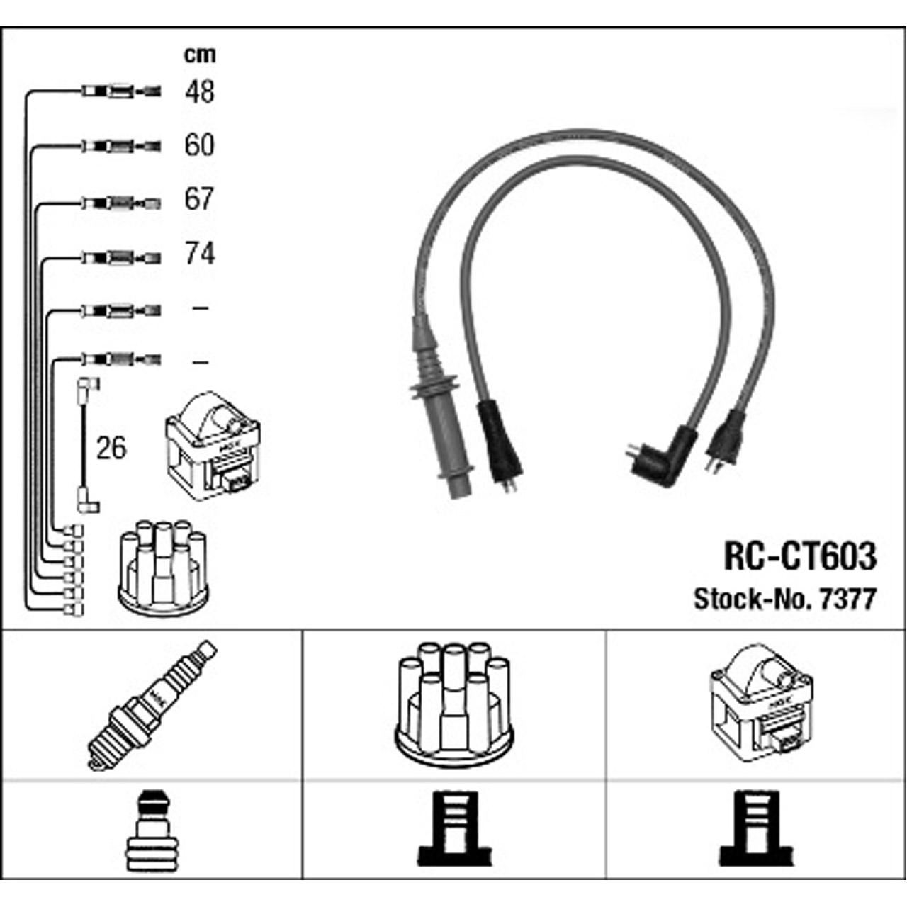 NGK 7377 RC-CT603 Zündkabelsatz Zündleitungssatz