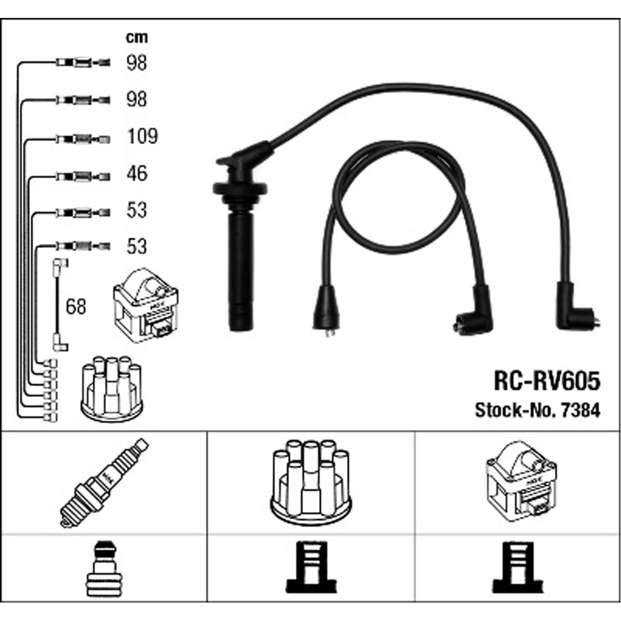 NGK 7384 RC-RV605 Zündkabelsatz Zündleitungssatz