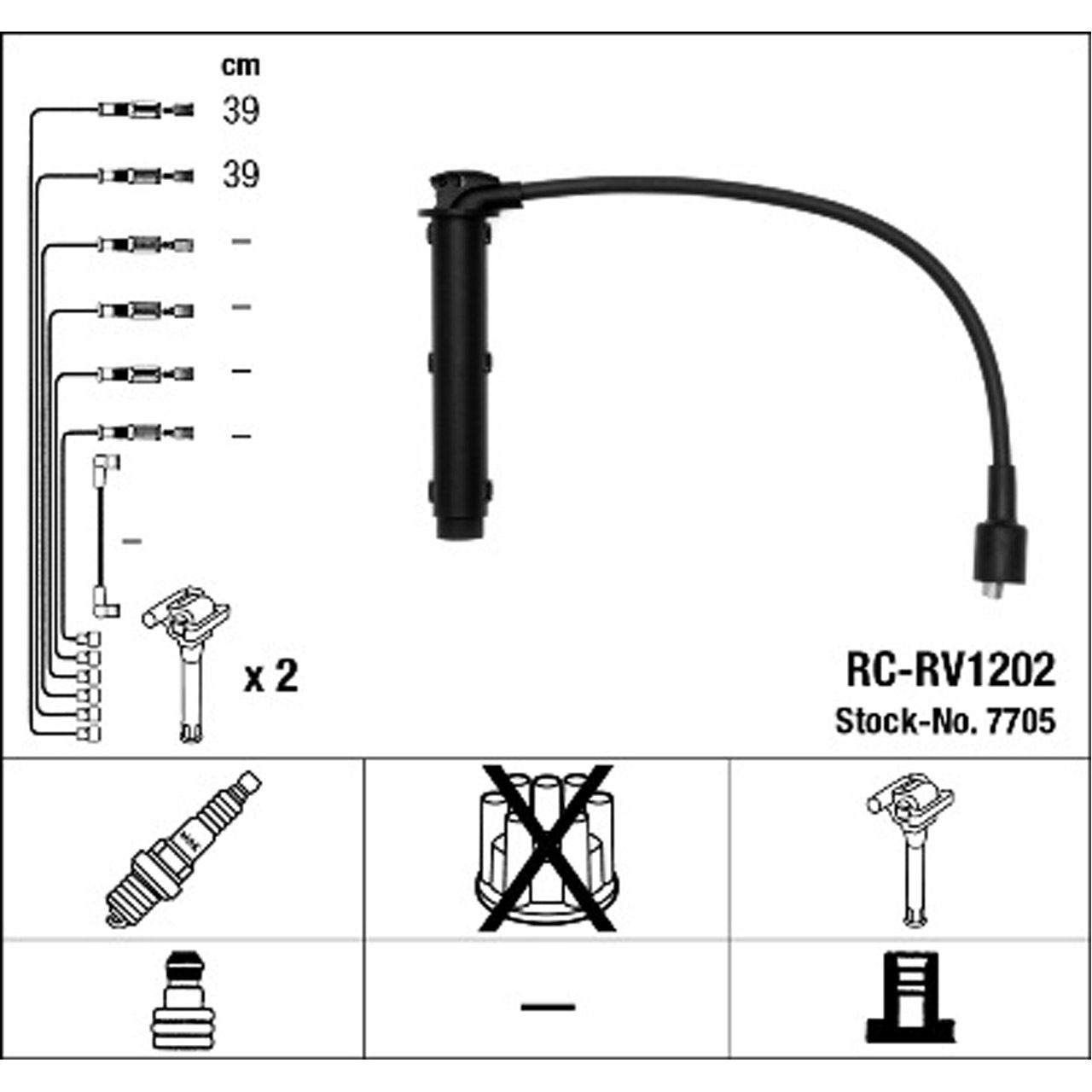 NGK 7705 RC-RV1202 Zündkabelsatz Zündleitungssatz