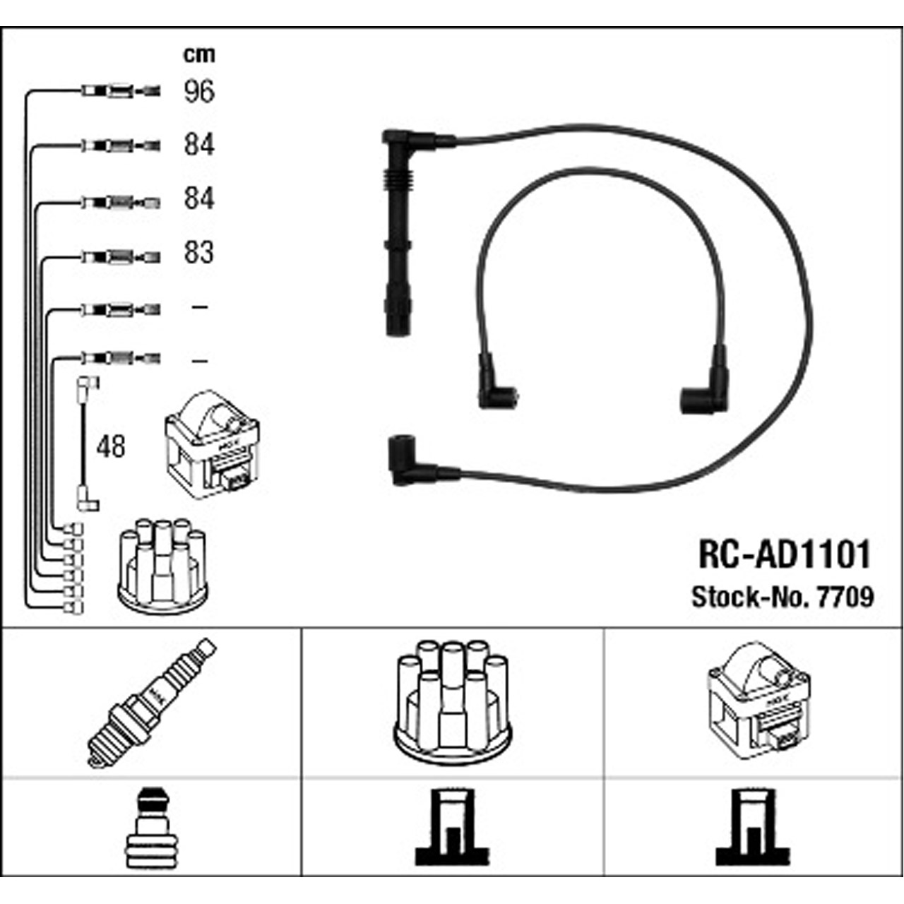 NGK 7709 RC-AD1101 Zündkabelsatz Zündleitungssatz