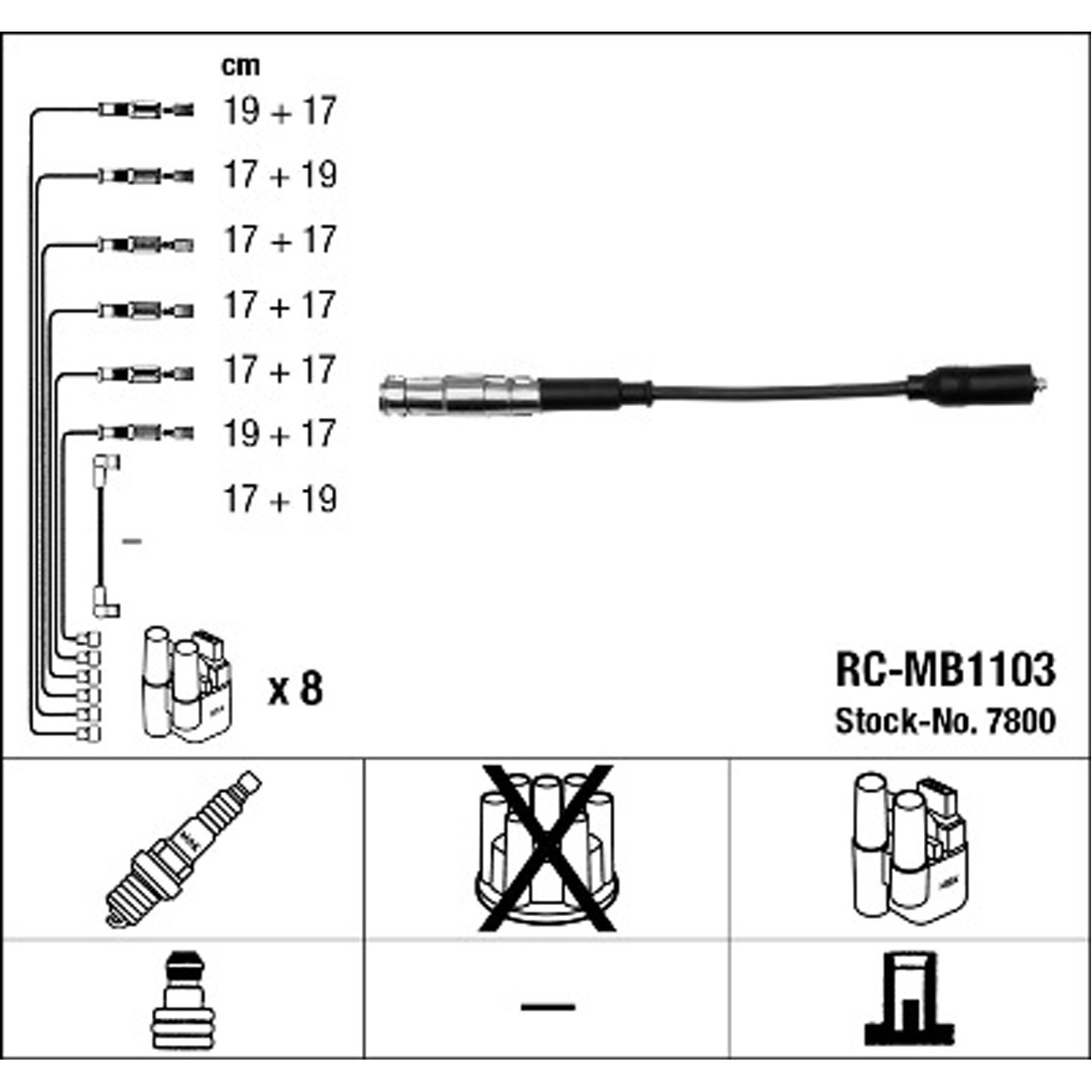 NGK 7800 RC-MB1103 Zündkabelsatz Zündleitungssatz