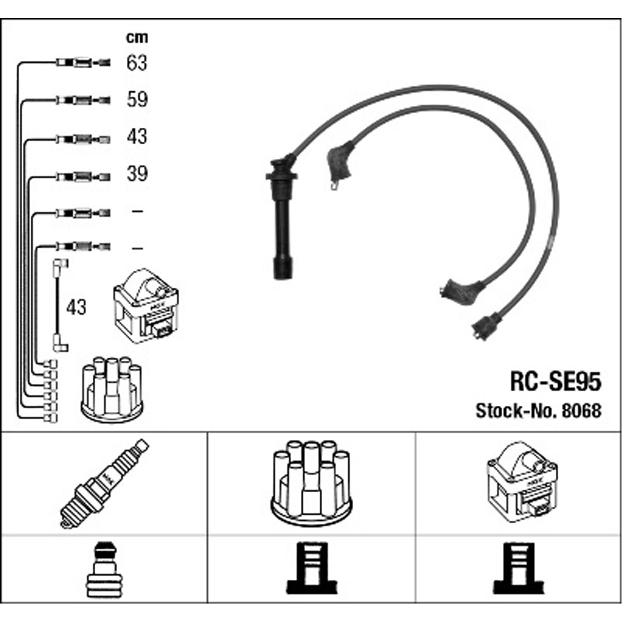 NGK 8068 RC-SE95 Zündkabelsatz Zündleitungssatz