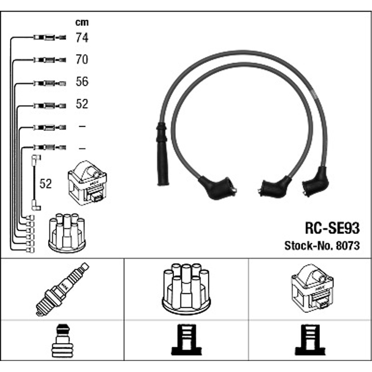 NGK 8073 RC-SE93 Zündkabelsatz Zündleitungssatz