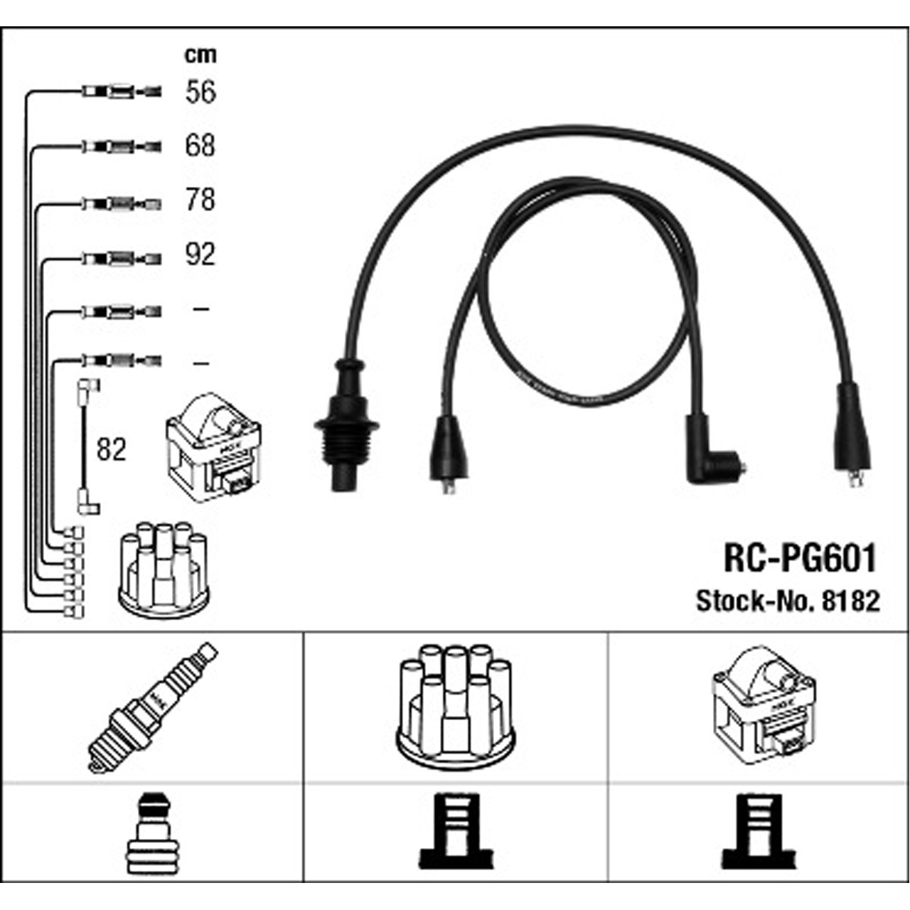 NGK 8182 RC-PG601 Zündkabelsatz Zündleitungssatz