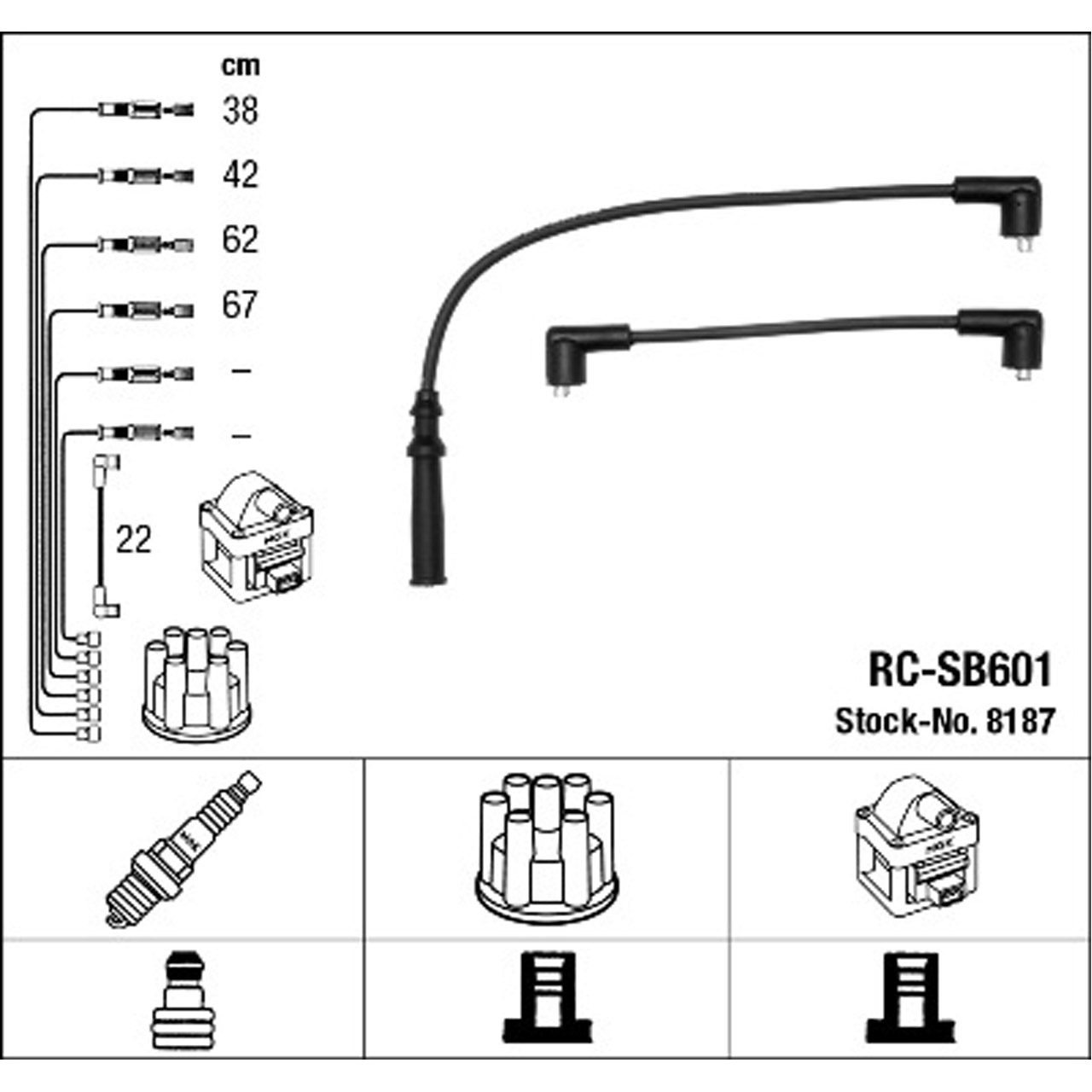 NGK 8187 RC-SB601 Zündkabelsatz Zündleitungssatz