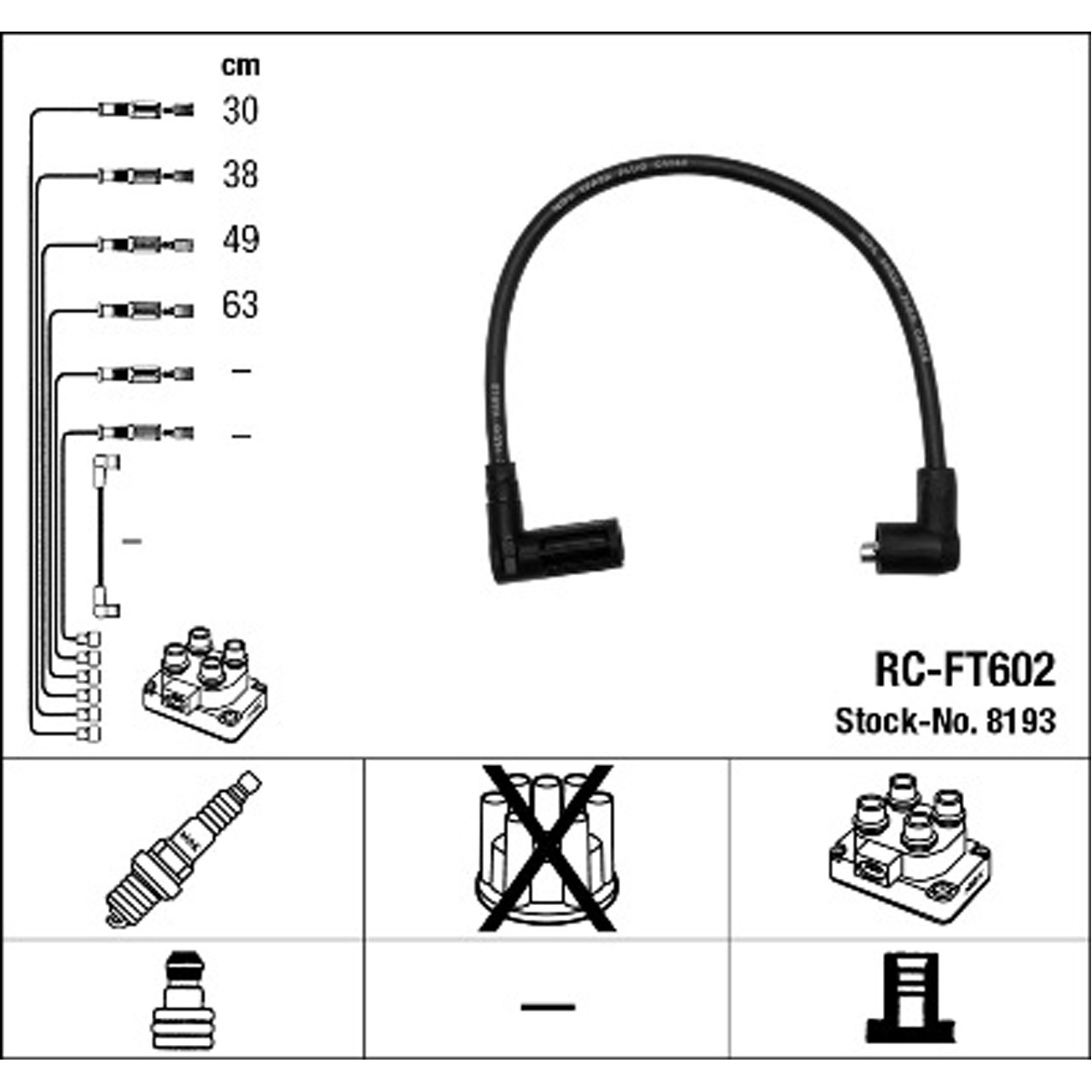 NGK 8193 RC-FT602 Zündkabelsatz Zündleitungssatz