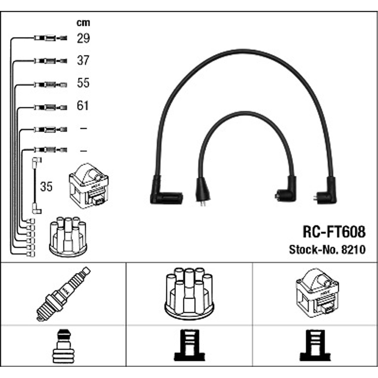 NGK 8210 RC-FT608 Zündkabelsatz Zündleitungssatz