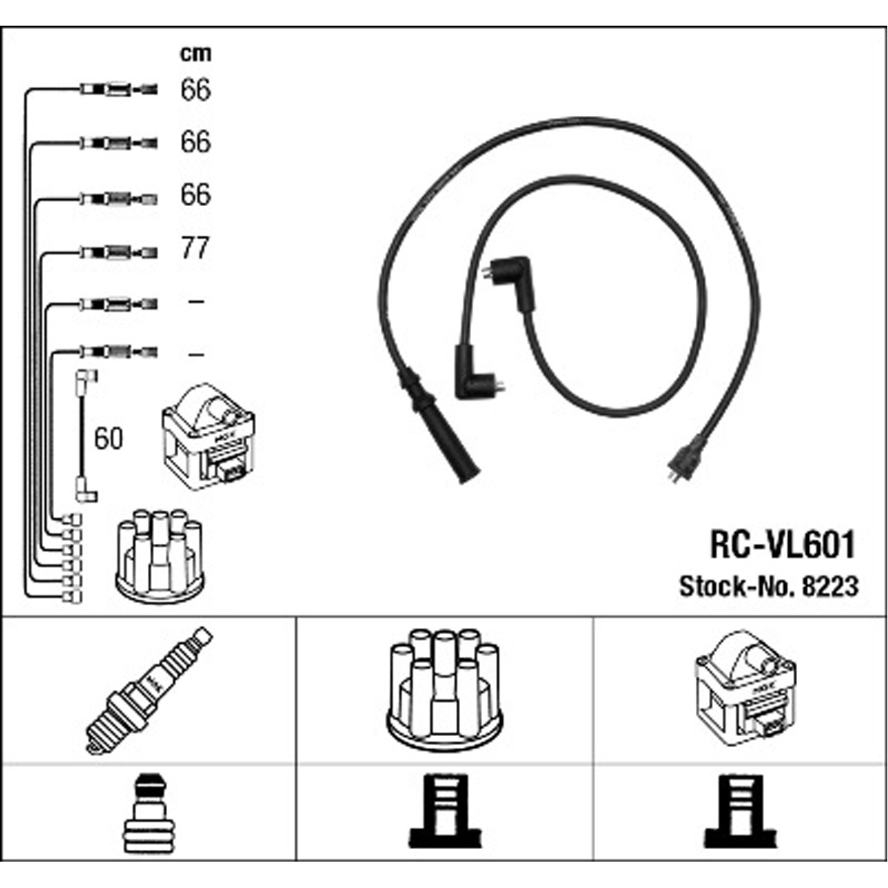 NGK 8223 RC-VL601 Zündkabelsatz Zündleitungssatz