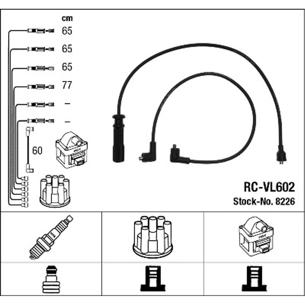 NGK 8226 RC-VL602 Zündkabelsatz Zündleitungssatz