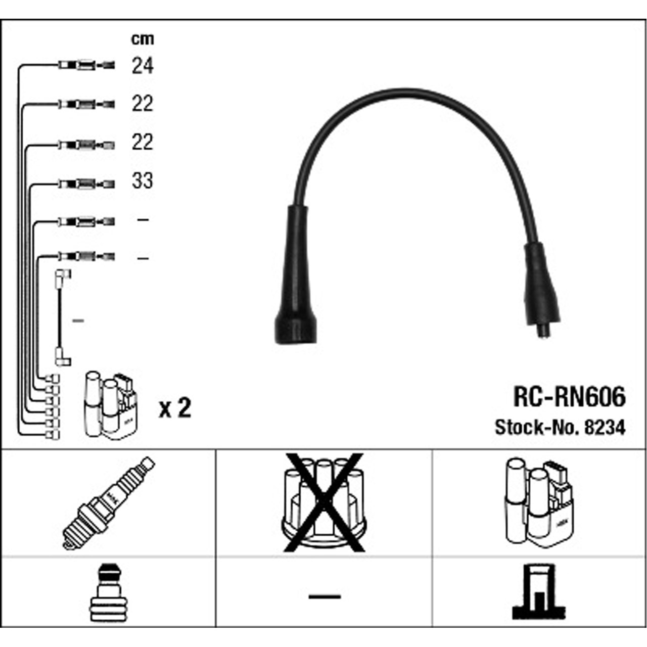 NGK 8234 RC-RN606 Zündkabelsatz Zündleitungssatz