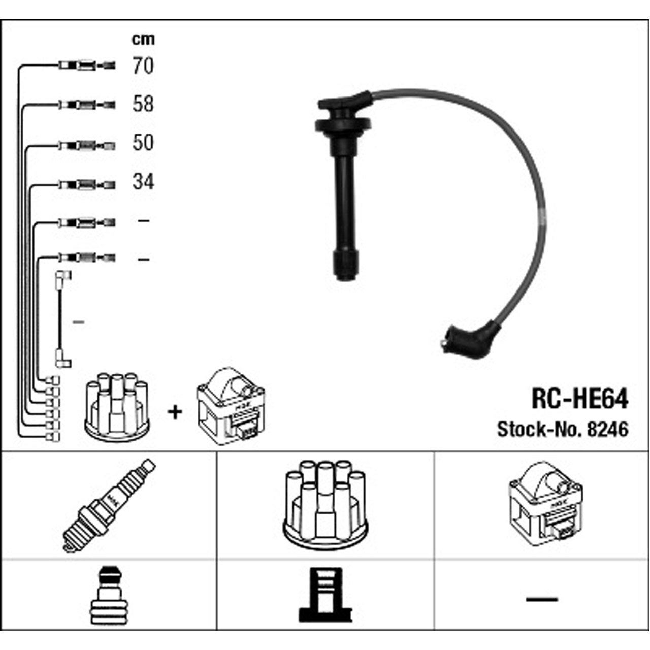 NGK 8246 RC-HE64 Zündkabelsatz Zündleitungssatz