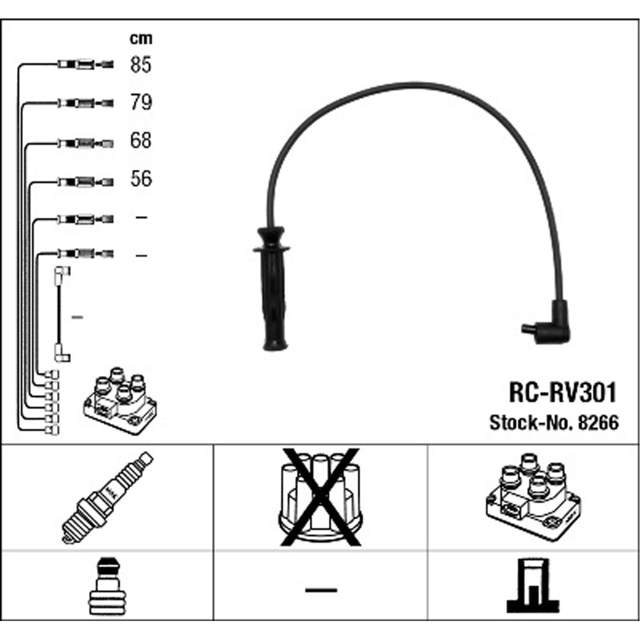 NGK 8266 RC-RV301 Zündkabelsatz Zündleitungssatz