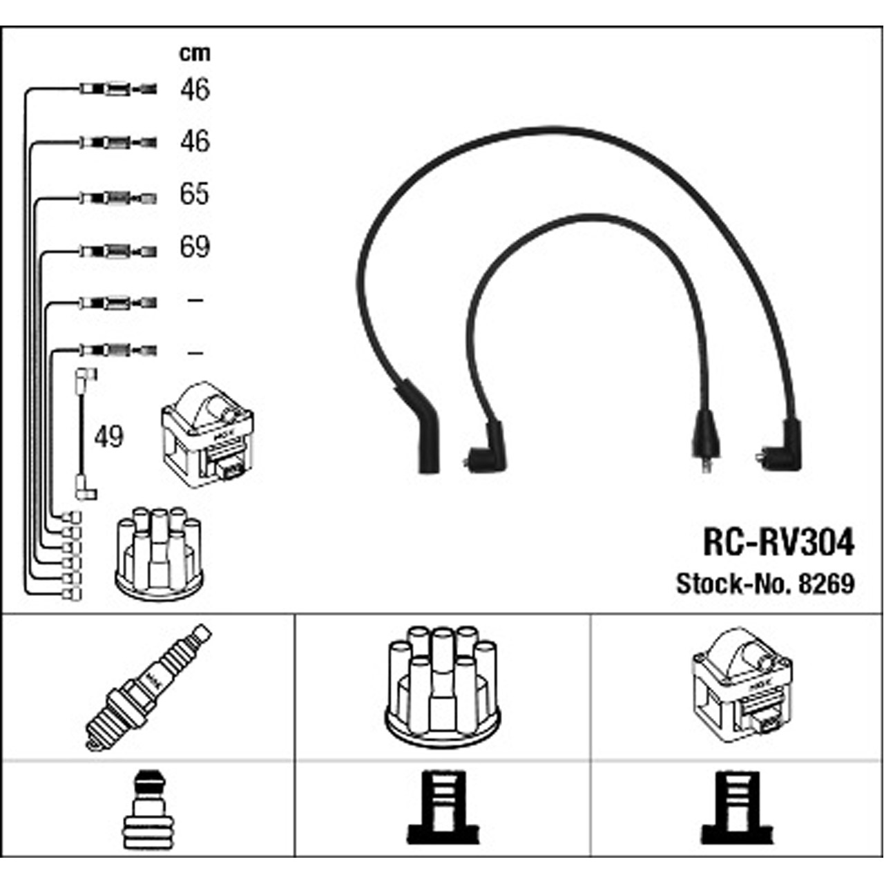 NGK 8269 RC-RV304 Zündkabelsatz Zündleitungssatz