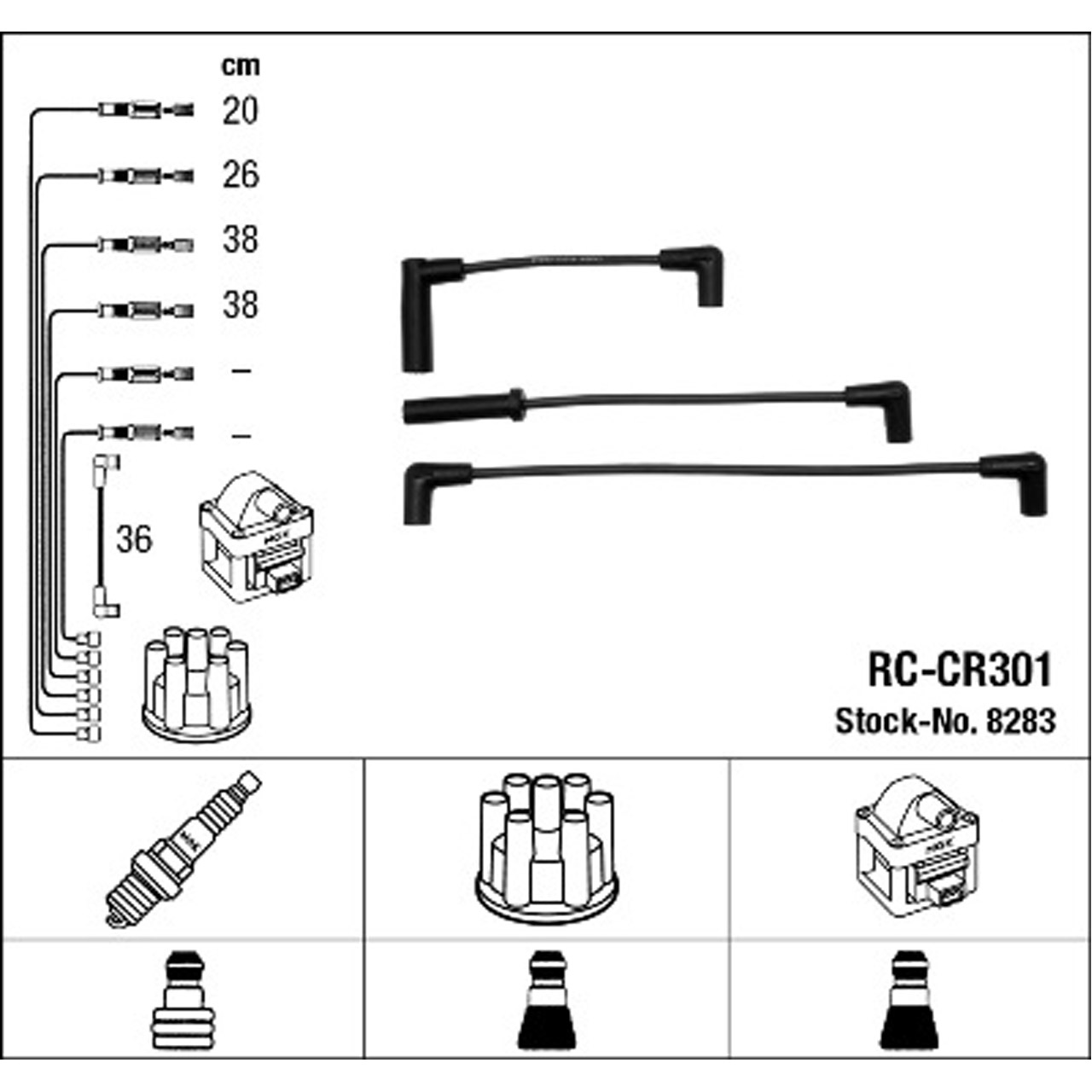 NGK 8283 RC-CR301 Zündkabelsatz Zündleitungssatz