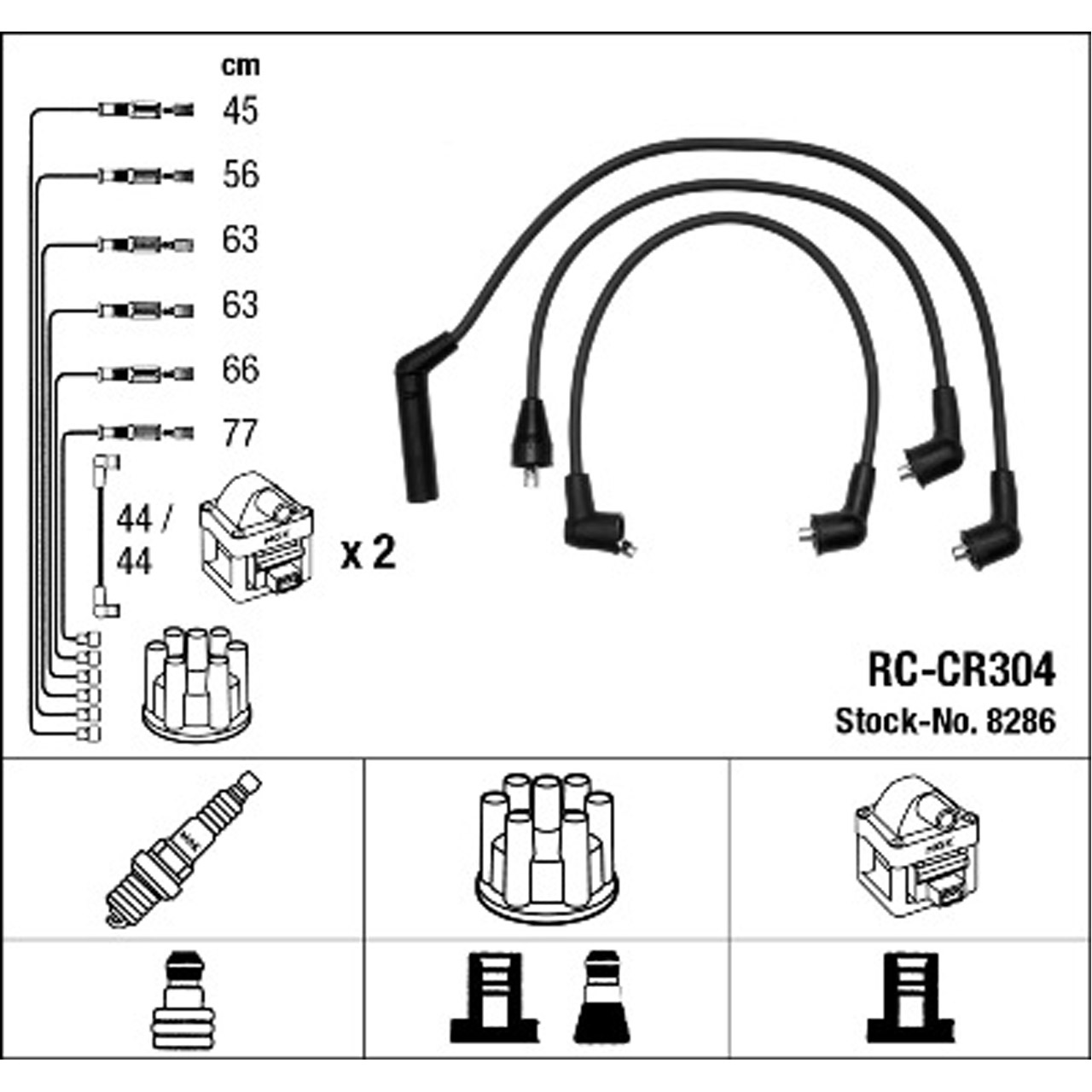 NGK 8286 RC-CR304 Zündkabelsatz Zündleitungssatz