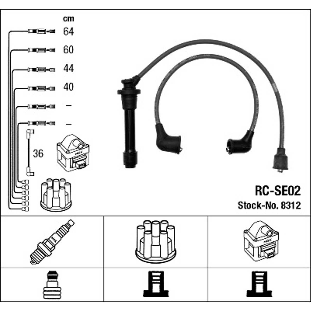 NGK 8312 RC-SE02 Zündkabelsatz Zündleitungssatz